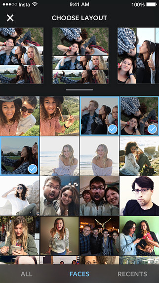 Layout from Instagram for iPhone in 2015 – Faces
