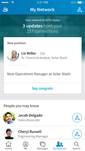LinkedIn for iPhone in 2015 – My Network