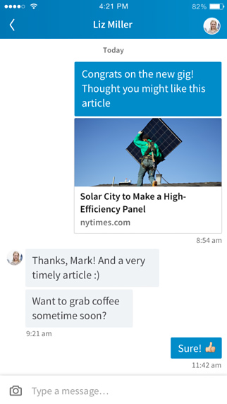 LinkedIn for iPhone in 2015
