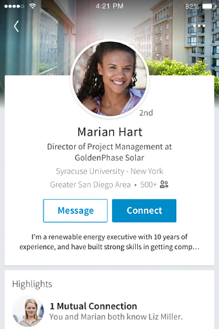 LinkedIn for iPhone in 2015