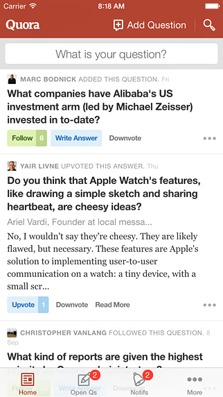 Quora for iPhone in 2015 – What is your question?