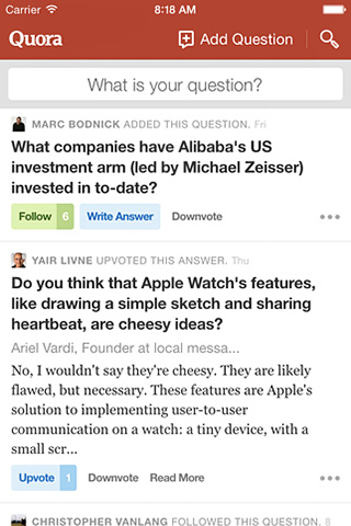 Quora for iPhone in 2015
