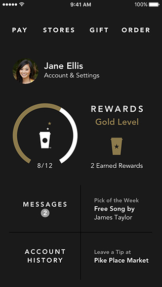 Starbucks for iPhone in 2015 – Account