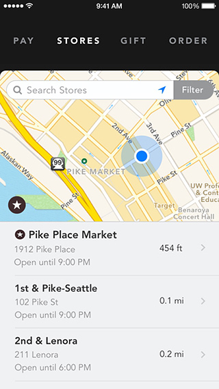 Starbucks for iPhone in 2015 – Stores