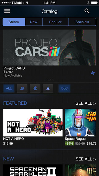 Steam Mobile for iPhone in 2015 – Catalog
