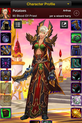 World of Warcraft Mobile Armory for iPhone in 2015