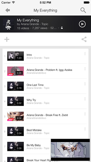 YouTube for iPhone in 2015