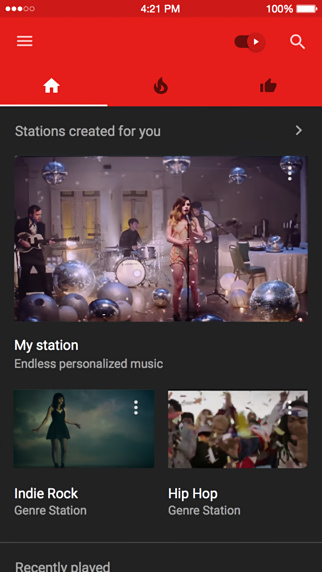 YouTube Music for iPhone in 2015 – Stations created for you