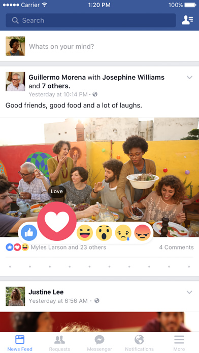 Facebook for iPhone in 2016