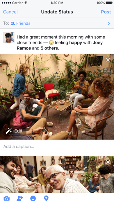 Facebook for iPhone in 2016 – Update Status