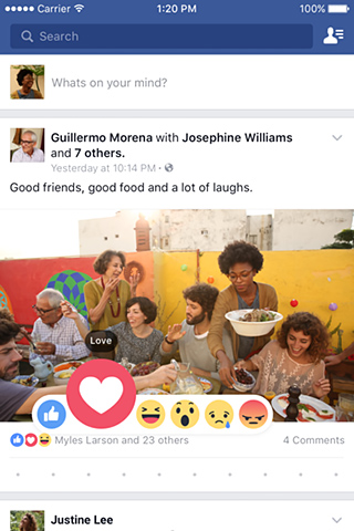 Facebook for iPhone in 2016