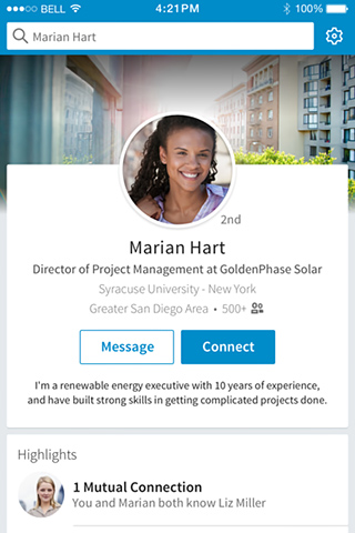LinkedIn for iPhone in 2016