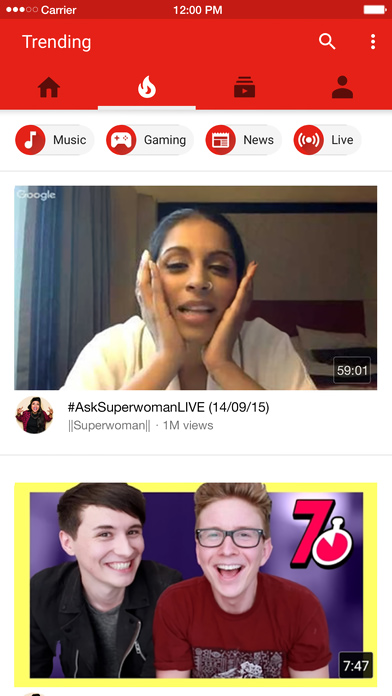 YouTube for iPhone in 2016 – Trending