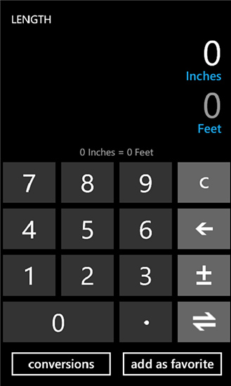 Unit Converter for Windows Phone in 2011 – Lenght