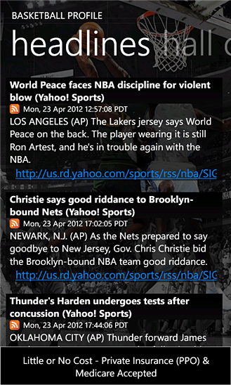 Basketball Pro '13 for Windows Phone in 2012 – Headlines