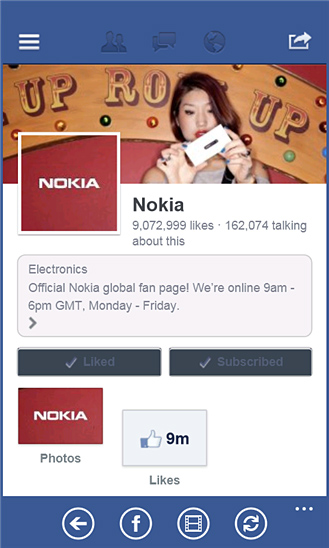 Facebook Touch for Windows Phone in 2012