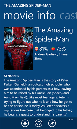 Flixster for Windows Phone in 2012 – Movie Info