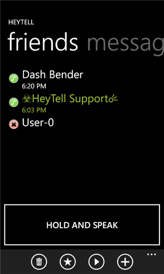 HeyTell for Windows Phone in 2012 – Friends