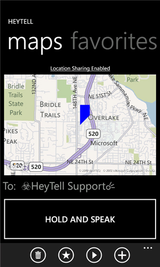 HeyTell for Windows Phone in 2012 – Maps