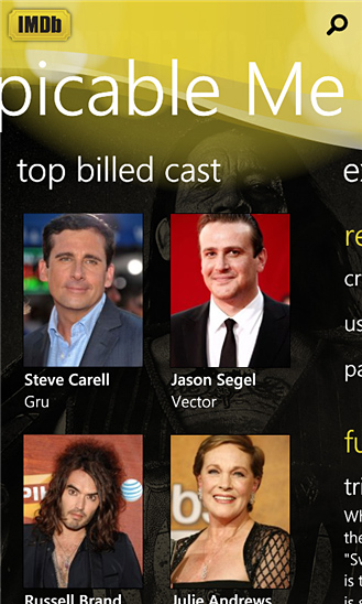 IMDb for Windows Phone in 2012 – Top Billed Cast