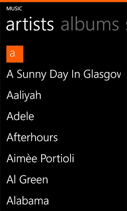 Lyrics for Windows Phone in 2012 – Artists