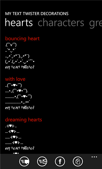 MyTextTwister for Windows Phone in 2012 – My Text Twister Decorations – Hearts
