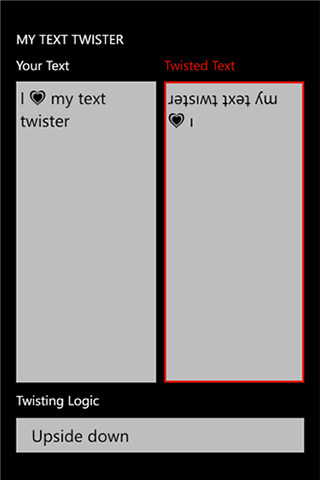 MyTextTwister for Windows Phone in 2012