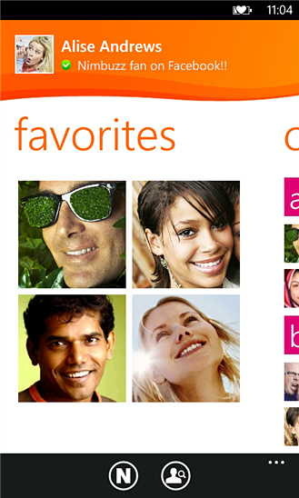 Nimbuzz for Windows Phone in 2012 – Favorites