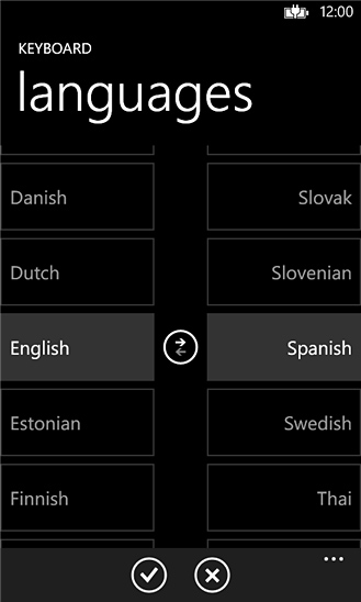 Translator for Windows Phone in 2012 – Languages