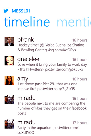 Twitter for Windows Phone in 2012