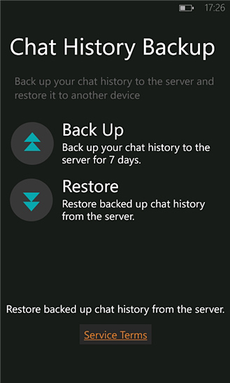 WeChat for Windows Phone in 2012 – Chat Backup History