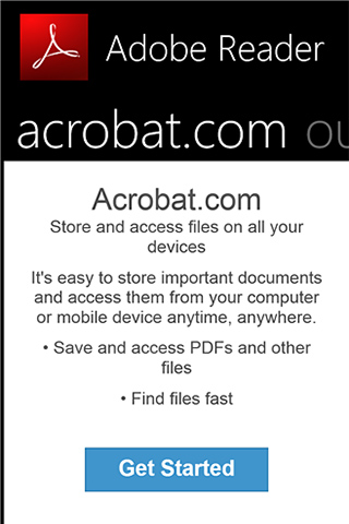 Adobe Reader for Windows Phone in 2013