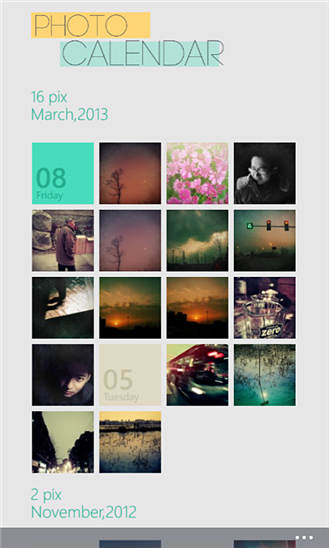 Camera360 for Windows Phone in 2013 – Photo Calendar