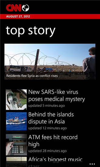 CNN for Windows Phone in 2013 – Top Story