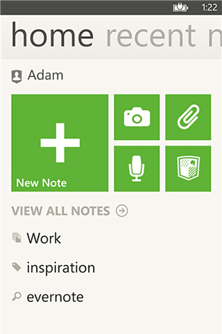 Evernote for Windows Phone in 2013