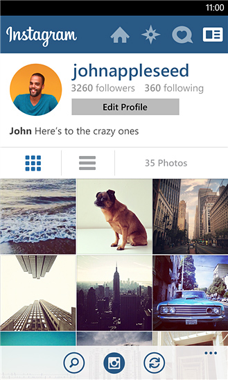 Instagram BETA for Windows Phone in 2013 – Profile