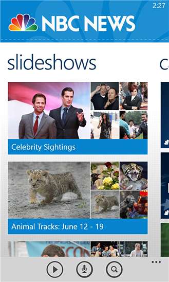 NBC News for Windows Phone in 2013 – Slideshows