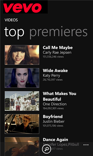 VEVO for Windows Phone in 2013 – Top