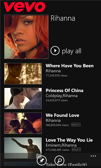 VEVO for Windows Phone in 2013