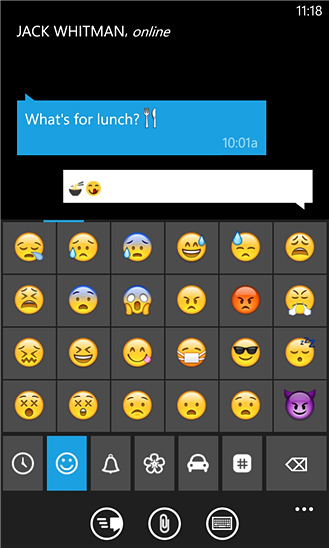 WhatsApp for Windows Phone in 2013 – Emoticon