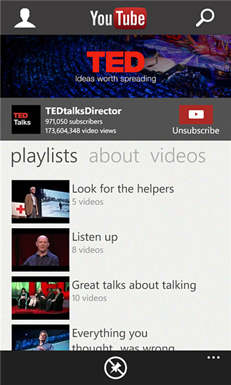 YouTube for Windows Phone in 2013 – Playlists