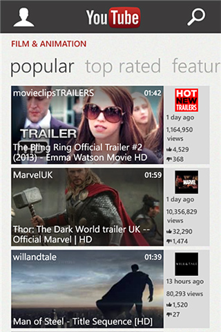 YouTube for Windows Phone in 2013