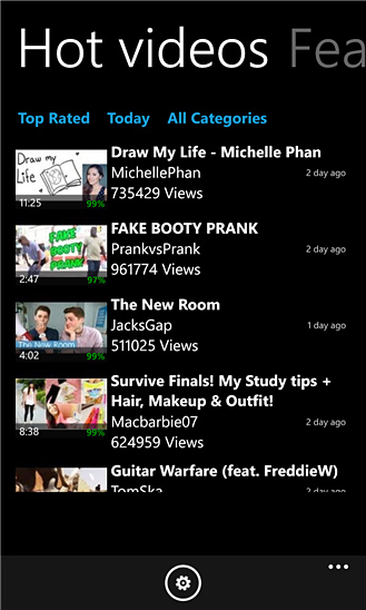 YouTube HD for Windows Phone in 2013 – Hot videos
