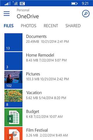 OneDrive for Windows Phone in 2014