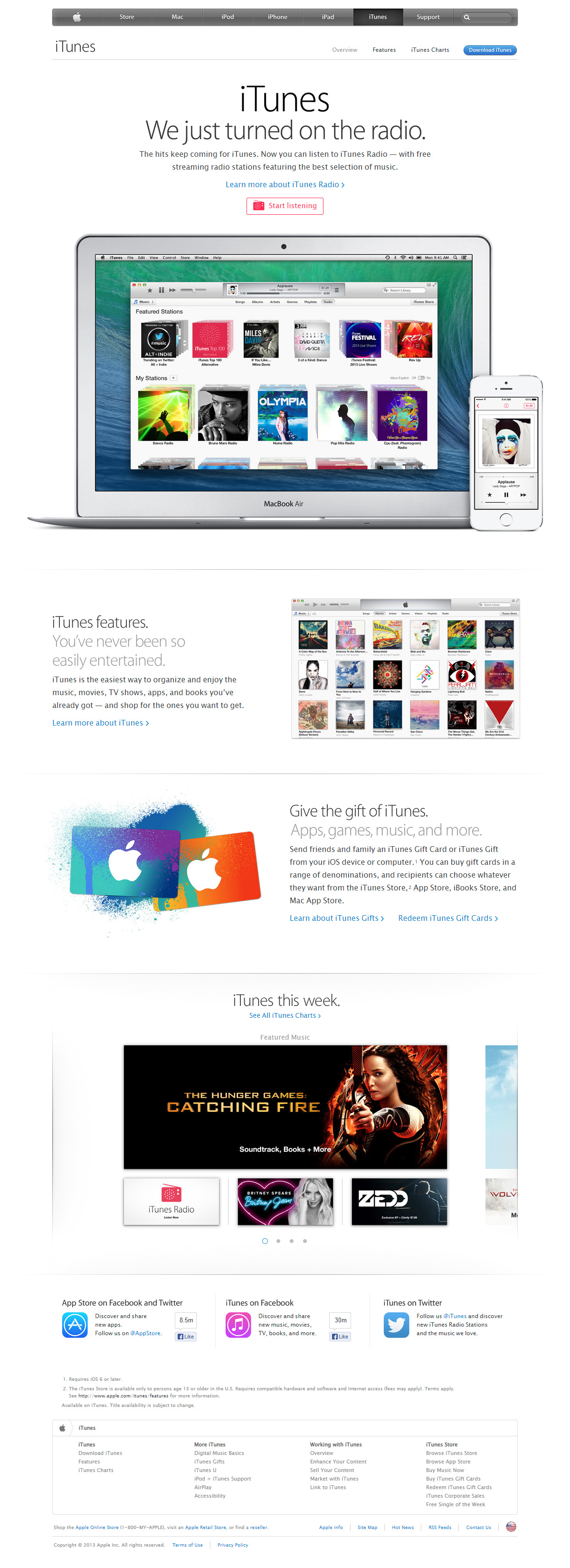 iTunes website in 2013