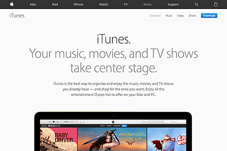 iTunes website in 2017