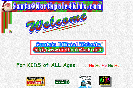 Santa's Official website in 1996