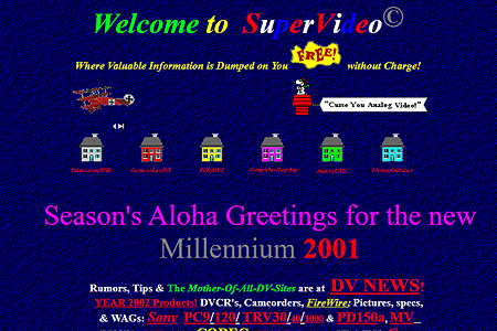 SuperVideo website in 2001
