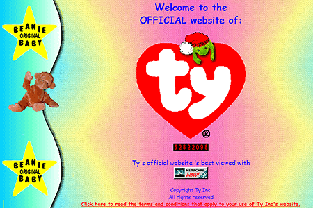 Ty website in 1996