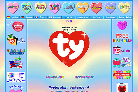 Ty website in 2002